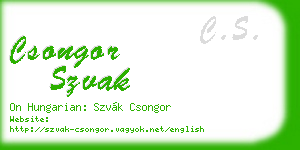 csongor szvak business card